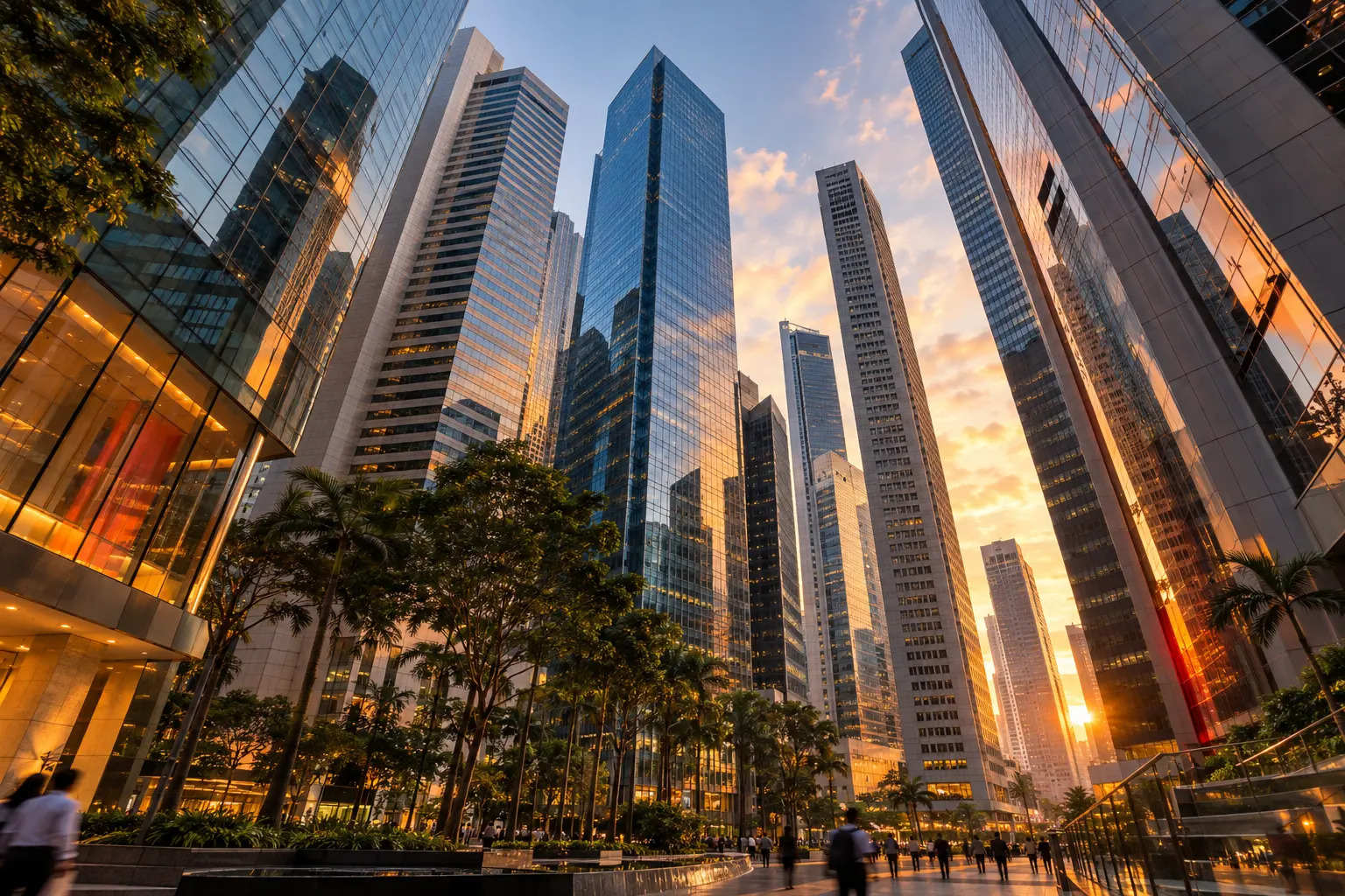 Office towers in Singapore's central business district