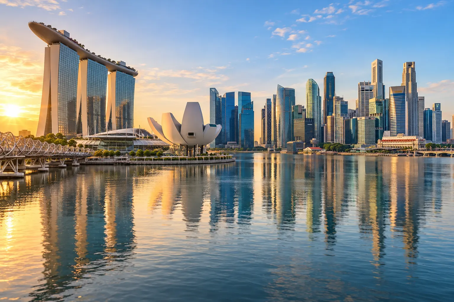 Singapore city skyline on a clear day